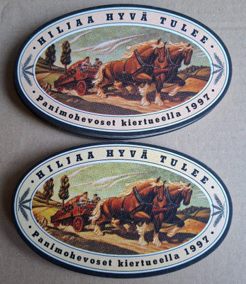 Panimohevoset kiertueella 1997 olut Koff lasin aluset 15 kpl