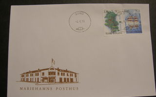 1991 Pohjola + Finch sarjat  FDC-t  SUND ( Åland ) leimalla