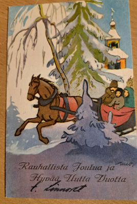 Martta Wendelin,  Hy 291  R1, kulkenut 1952, joulumerkki