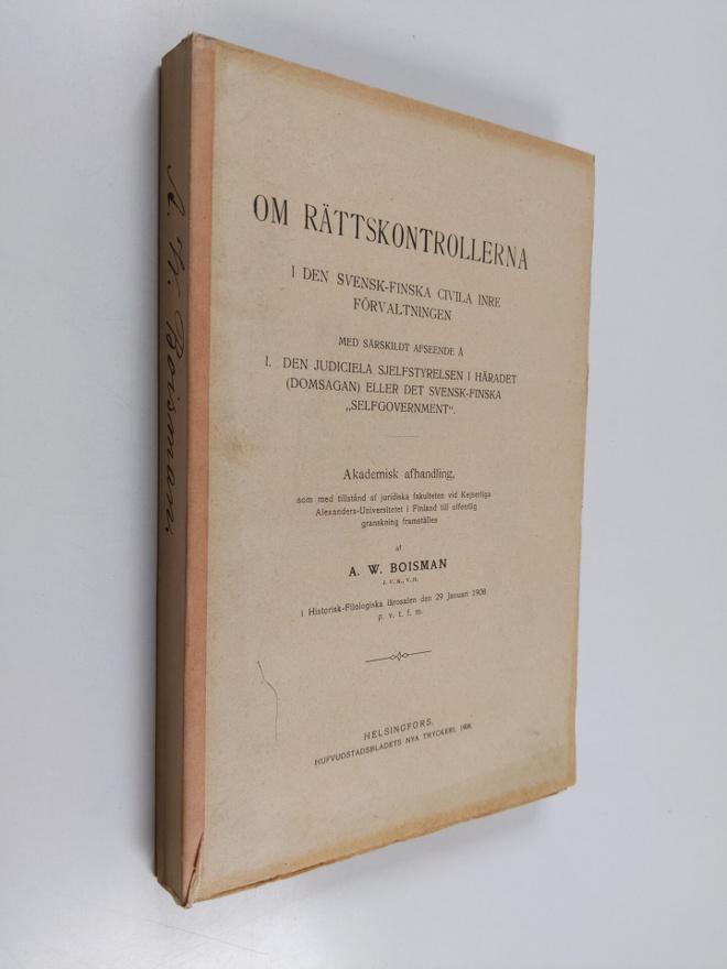 A. W. Boisman : Om rättskontrollerna i den svensk-finska ...