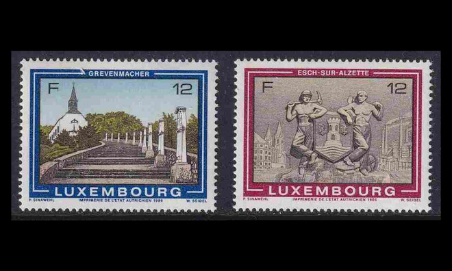 Luxemburg 1160-1 ** Nähtävyyksiä (1986)