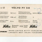 Purkkakuva Hellas AUTOSARJA n:o 43 VOLVO PV 544 - pikkukuva 2