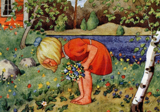 Rudolf Koivun, Tyttö ja kukat, käyttämätön