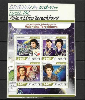 DJIBOUTI Mi 1638-41** luett. 10€ VALENTINA TERECHKOVA