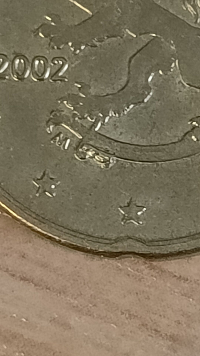 Suomi 20c 2002 5 kpl pieniä valu vikoja