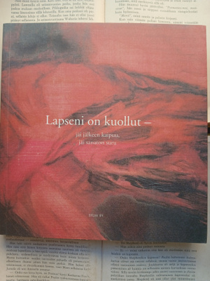 Lapseni on kuollut: jäi jälkeen kaipuu, jäi sanaton suru