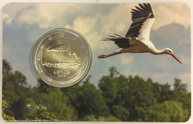 Latvia 2 euro 2015 Haikara, kortissa BU