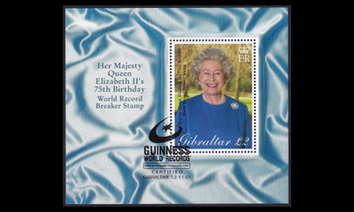 Gibraltar 971BL45 o Kuningatar Elizabeth II 75v (2001)