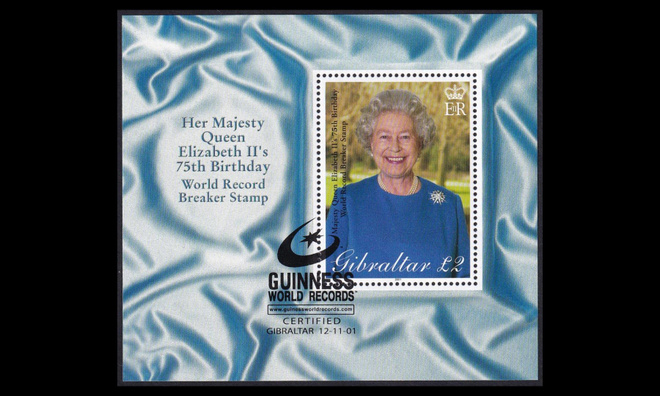 Gibraltar 971BL45 o Kuningatar Elizabeth II 75v (2001)