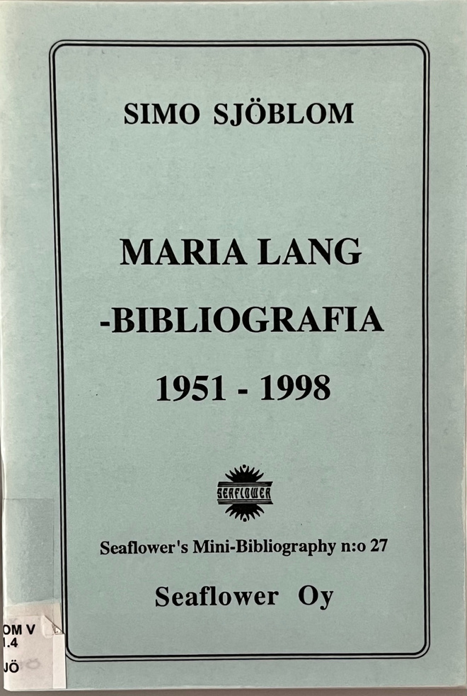 Maria Lang Bibliografia 1951-1998