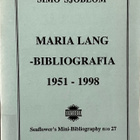Maria Lang Bibliografia 1951-1998 - pikkukuva 1