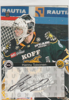 2008/09 Cardset Signature Hannu Toivonen , Ilves / 85