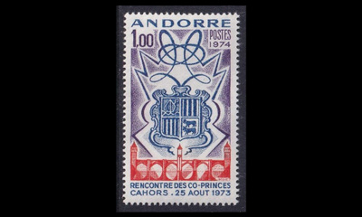 Andorra Fr 260 ** Ruhtinaskumppanien tapaaminen (1974)