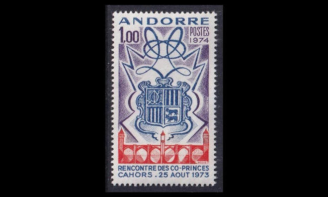 Andorra Fr 260 ** Ruhtinaskumppanien tapaaminen (1974)