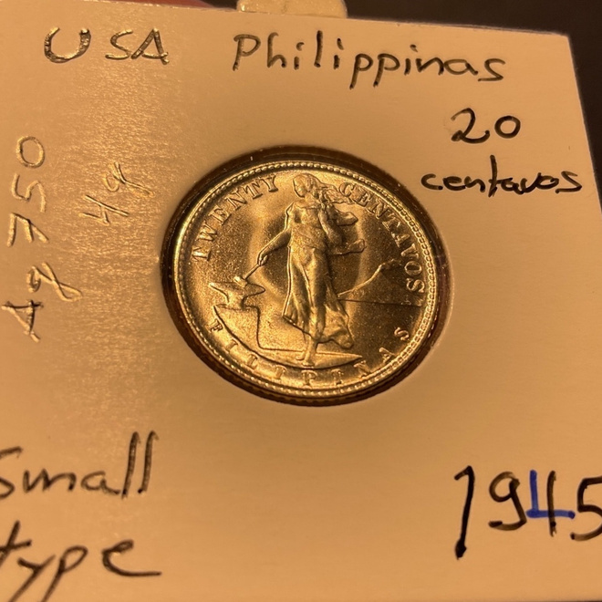 USA Philippinas 20 centavos 1945 Ag.750 UNC