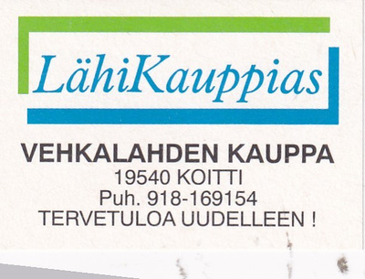 Koitti, Vehkalahden Kauppa      b590