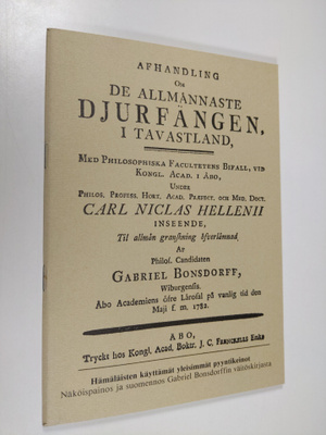 Gabriel Bonsdorff : Afhandling om de allmånnaste djurfäng...