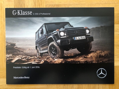 Hinnasto & lisävarusteet Mercedes W463 G 350 d Professional