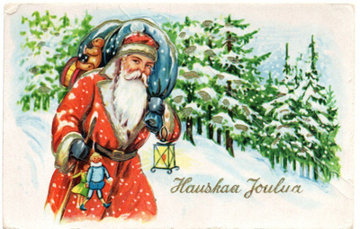Vanha kortti, joulupukki