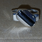 Hopea sormus musta onyx kivillä 925 - pikkukuva 4