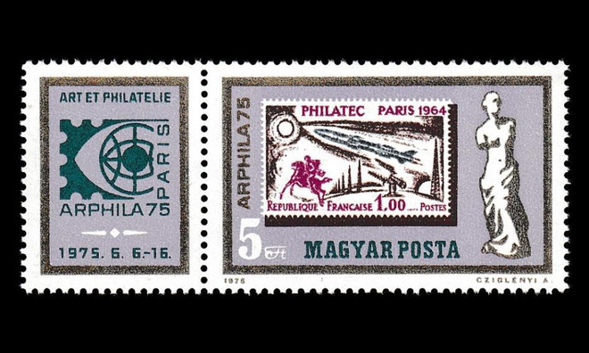 Unkari 3043zf ** Postimerkkinäyttely ARPHILA ’75 (1975)