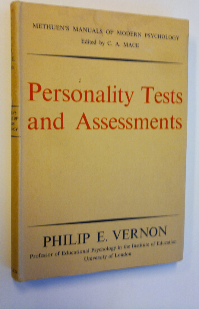 Philip E. Vernon : Personality Tests and Assessments