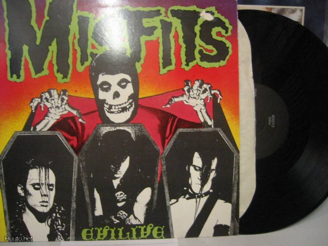 MISFITS - EVILIVE MUSTA VINYYLI RARE US-89  2ND PRESS EX/EX-