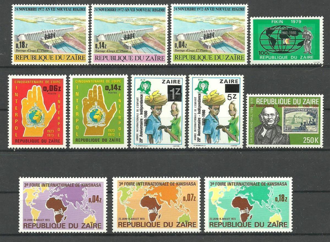 ZAIRE Afrikka suuri levyllinen postituoreita - sarjoja **