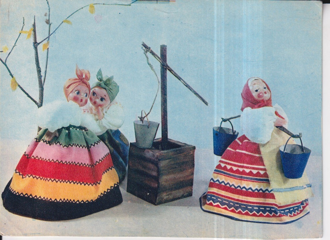Kansallispuku Venäjä CCCP Moskova  19,Scene at the well, e78