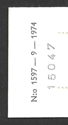 Automaattivihko AV 8 J tl2 1597-9-1974 yEG tarkastusluku 2