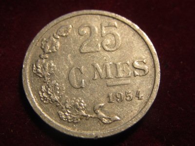 25 centimes 1954 centimes Luxemburg