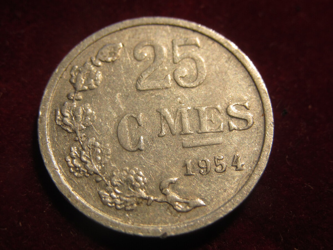 25 centimes 1954 centimes Luxemburg