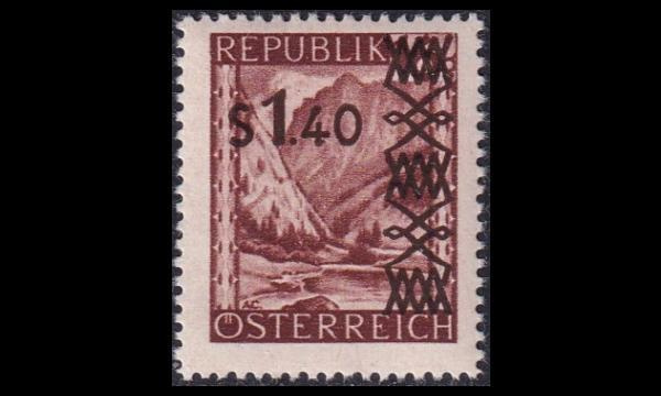 Itävalta 836b ** Päällepainama punaruskea 1.40 S (1947)