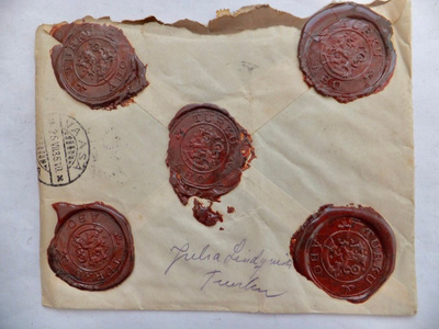 VANHA Vakutettu Kuori Turku - Vaasa 1935 KOMEAT Sinetit