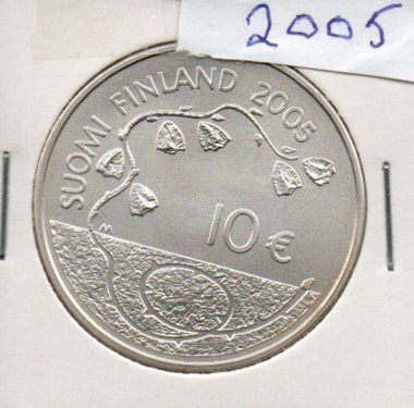 10 Euroa 2005 hopeaa juhlaraha