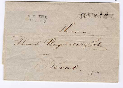1844 kirje Viipurista Tallinnaan