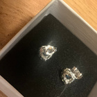 Korvakorut sydän sininen & vihreä kivi 18k valkokulta - pikkukuva 4