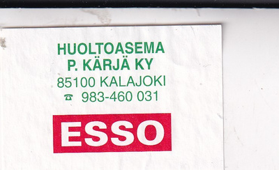 Kalajoki, P. Kärjä Ky . ESSO   s7/1