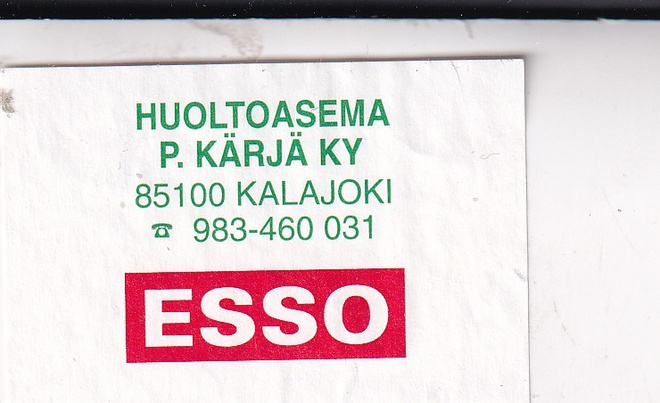 Kalajoki, P. Kärjä Ky . ESSO   s7/1