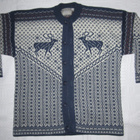 Norjalainen retro kirjoneuletakki, 100 % villaa - pikkukuva 1