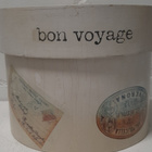Pyöreä puinen rasia bon voyage - pikkukuva 1
