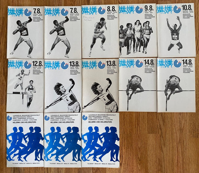 Yleisurheilun MM-kisat Helsinki 1983 käsiohjelmia ym #2