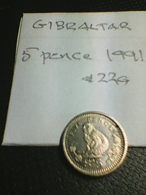 Gibraltar 5 pence 1991, km#22a