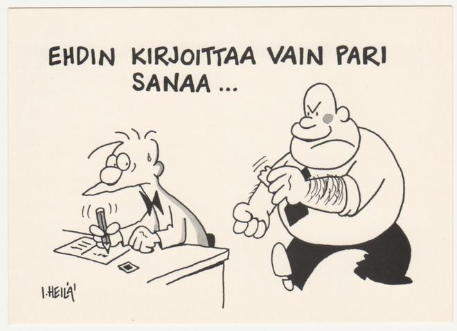 B. Virtanen : Ehdin kirjoittaa vain pari sanaa.. postikortti