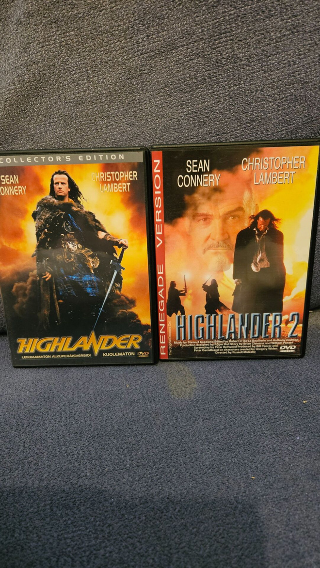 Highlander 1 & 2  ( Christopher Lambert, Sean Connery )