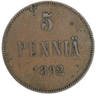 5 Penniä 1892 - pikkukuva 1