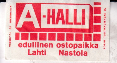 Lahti. Nastola. A - Halli , s99