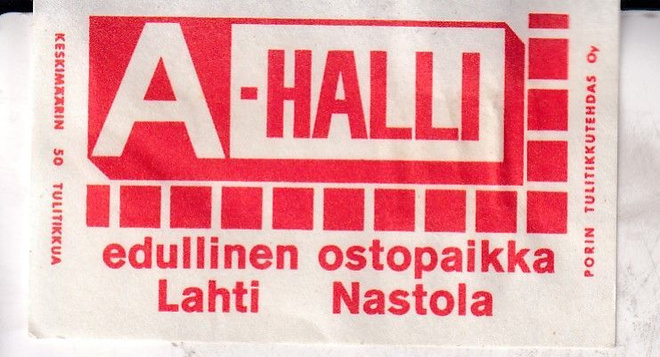 Lahti. Nastola. A - Halli , s99