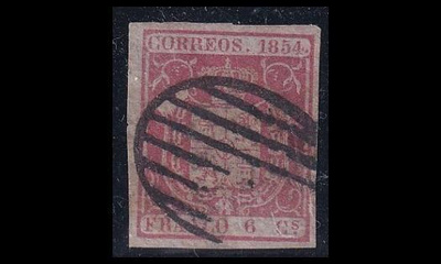 Espanja 26w o Vaakuna 6 Cs ohut paperi (1854)