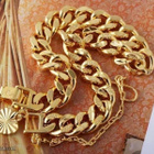 2423 .. 9K Gold Duble Heart Charm .. Rannekoru - pikkukuva 4
